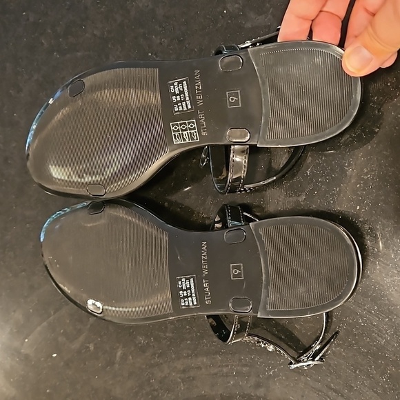 đź’•STUART WEITZMANđź’• Mellie Bow Jelly Sandal ~ Black US 9 New Without Box - Picture 11 of 12